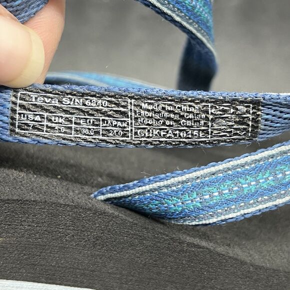 Teva Mush Women's Olowahu Strappy Flip Flop Sandals Size 7 Blue Multi - Picture 6 of 6